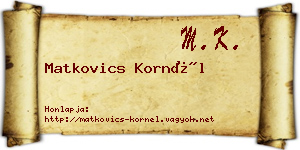 Matkovics Kornél névjegykártya